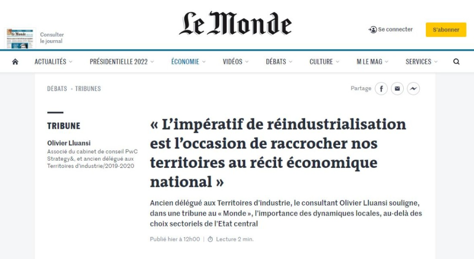 Expertise | La renaissance industrielle française : une chance pour nos territoires